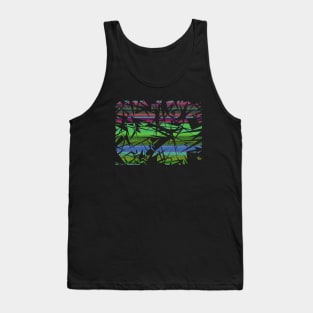 Computer Screen Glitch - Rainbow Scratch Tank Top